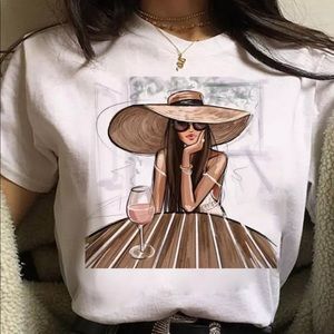 NEW-Super Cute Cotton Short Sleeve Fashion Tee